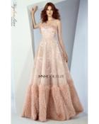 Mnm Couture - G0856 Fringe Semi-sweetheart A-line Dress