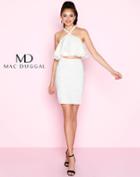 Mac Duggal - 67646n Multi-ruffled Halter Neck Knee-length Dress Set