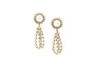 Tresor Collection - Rainbow Moonstone With Organic Diamond Cage Earrings In 18k Yellow Gold
