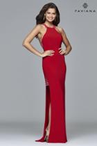 Faviana - 7918 Long Halter Dress With Illusion Insets