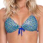 Luli Fama - Blue Kiss Molded Push Up Bandeau Halter Top In Electric Blue (l47043z)
