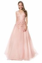 Terani Couture - Floral Embroided Long Dress 1612p1123b