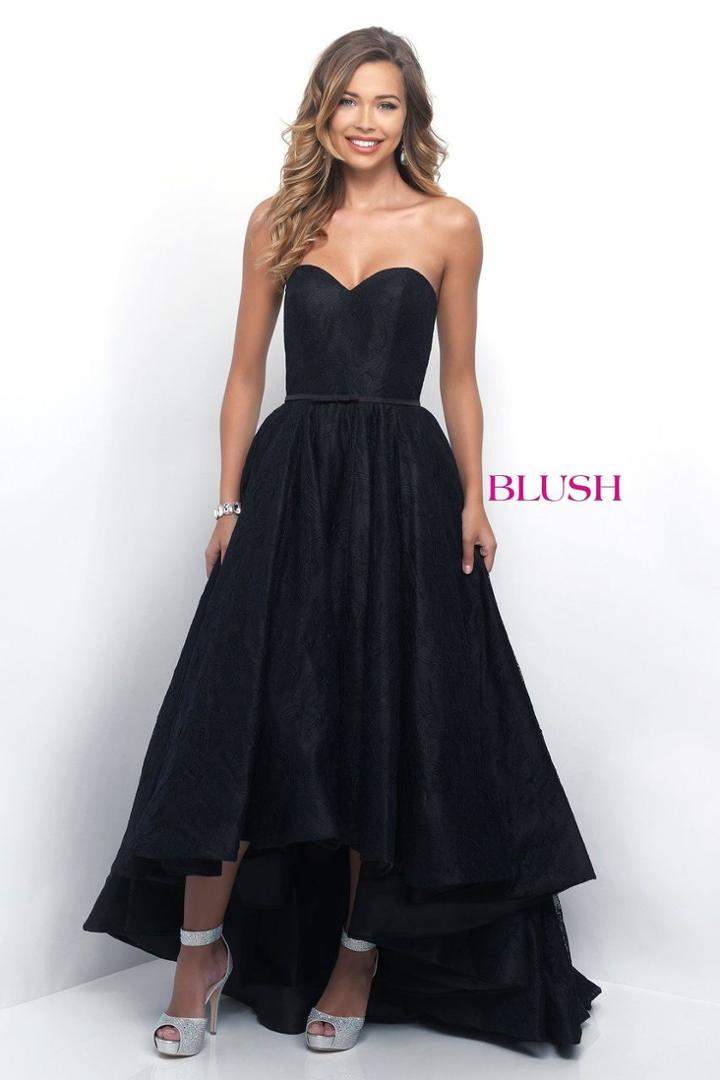Blush - Lace Strapless Sweetheart High-low Gown 5628