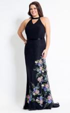 Rachel Allan Curves - 6318 Choker Neck Beaded Mermaid Gown
