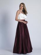 Dave & Johnny - A6143 Fold Over Sweetheart A-line Dress