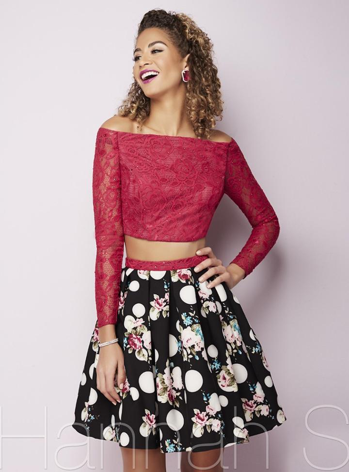 Hannah S - Two Piece Lace Off-shoulder Dress 27123