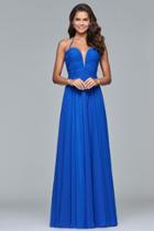 Faviana - S10024 Plunging Sweetheart Ruched Gown