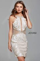 Jovani - 54648 Sleeveless Beaded Halter Sheath Dress