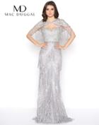 Mac Duggal - 50500d Embellished Fringed Sheath Evening Gown