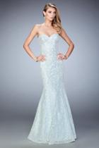 La Femme - 22431 Sequined Lace Mermaid Dress