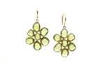 Tresor Collection - Green Spinal Flower Earrings In 18k Yellow Gold