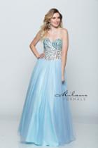 Milano Formals - Strapless Sweetheart Rhinestone Embellished Ball Gown E1715