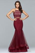 Faviana - S10044 Sleeveless Two-piece Tiered Mermaid Gown