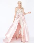 Mac Duggal - 62943m Sleeveless Beaded Pantsuit With Pleated Overskirt