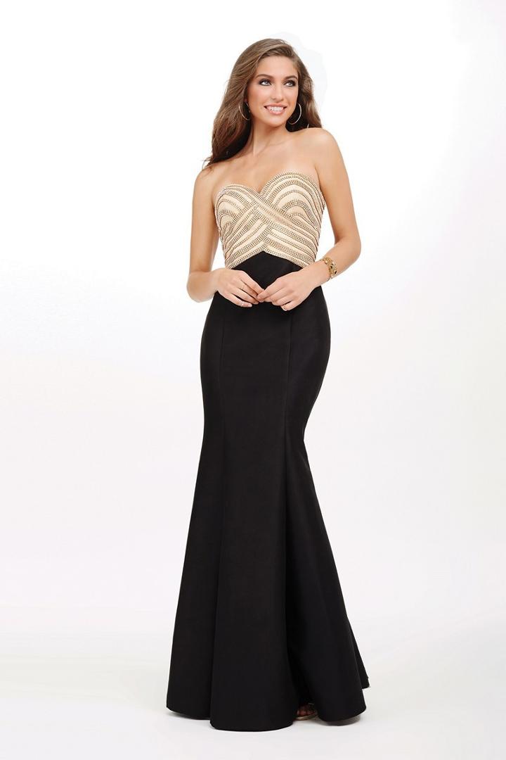 Jovani - Jvn33933 Strapless Surplice Beaded Bodice Gown