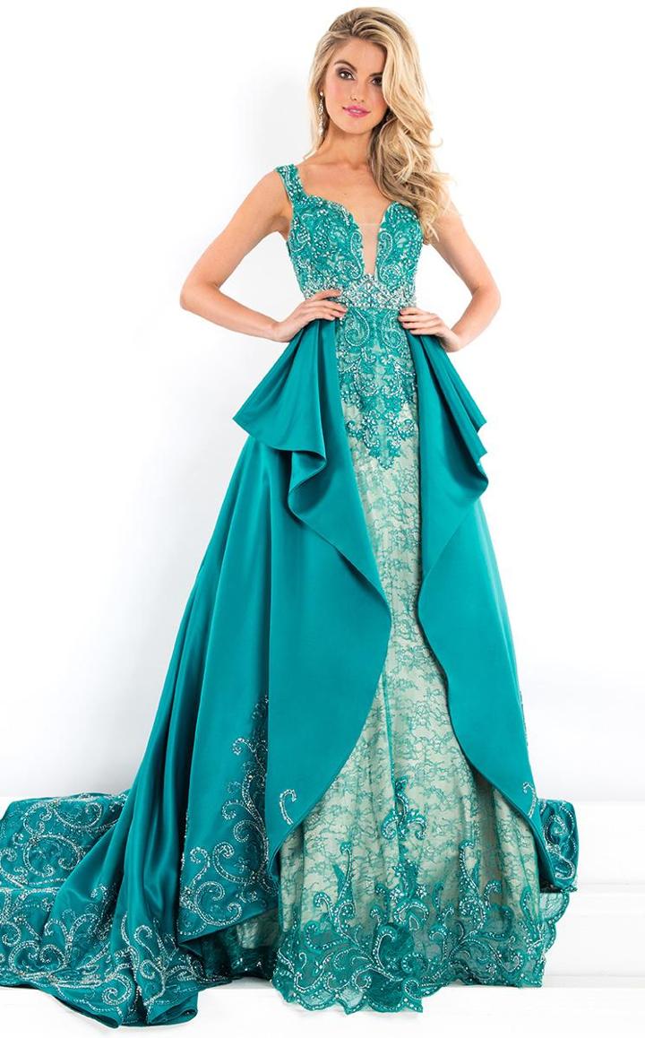 Rachel Allan Prima Donna - 5942 Ornate Lace Gown With Overskirt