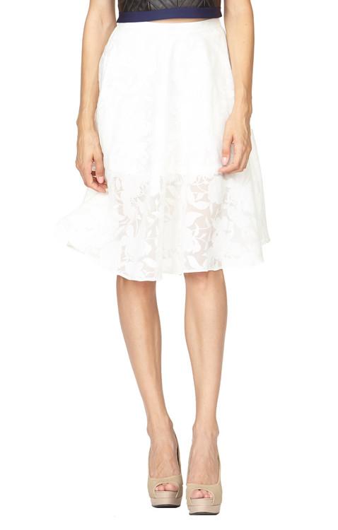 Stella And Jamie - Savanah Midi Skirt In White