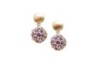 Tresor Collection - Amethyst Dangling Sphere Ball Earring In 18k Yellow Gold