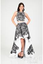 Terani Prom - Two Piece Patterned Hi-lo Prom Gown 1711p2728