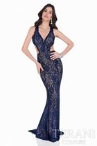 Terani Evening - Scalloped Lace Mermaid Gown With Cutouts 1623e1652