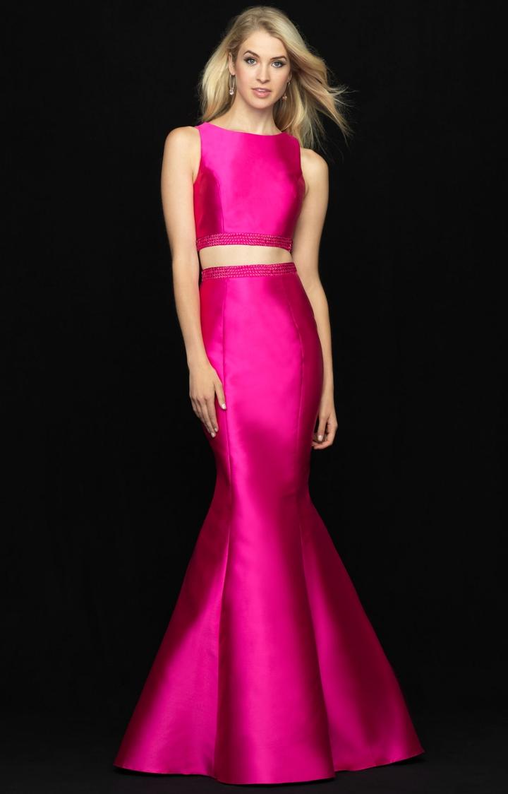 Madison James - 18-731 Two-piece Bow Accented Mikado Mermaid Gown