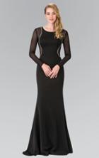 Elizabeth K - Beaded Scoop Neck Rome Jersey Sheath Dress Gl2284