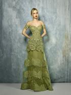 Beside Couture By Gemy - Bc1257 Illusion Floral Embroidered Gown