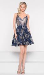 Colors Dress - 1974 Embroidered Foliage Corset A-line Dress