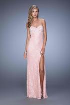 La Femme - 20705 Crystal Embellished Sweetheart Slit Gown