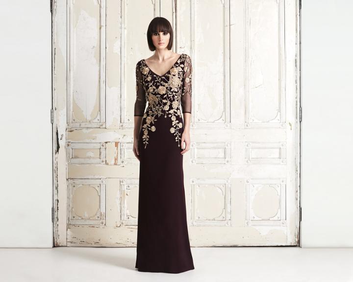 Daymor Couture - 765 Floral Embroidered Illusion Evening Dress