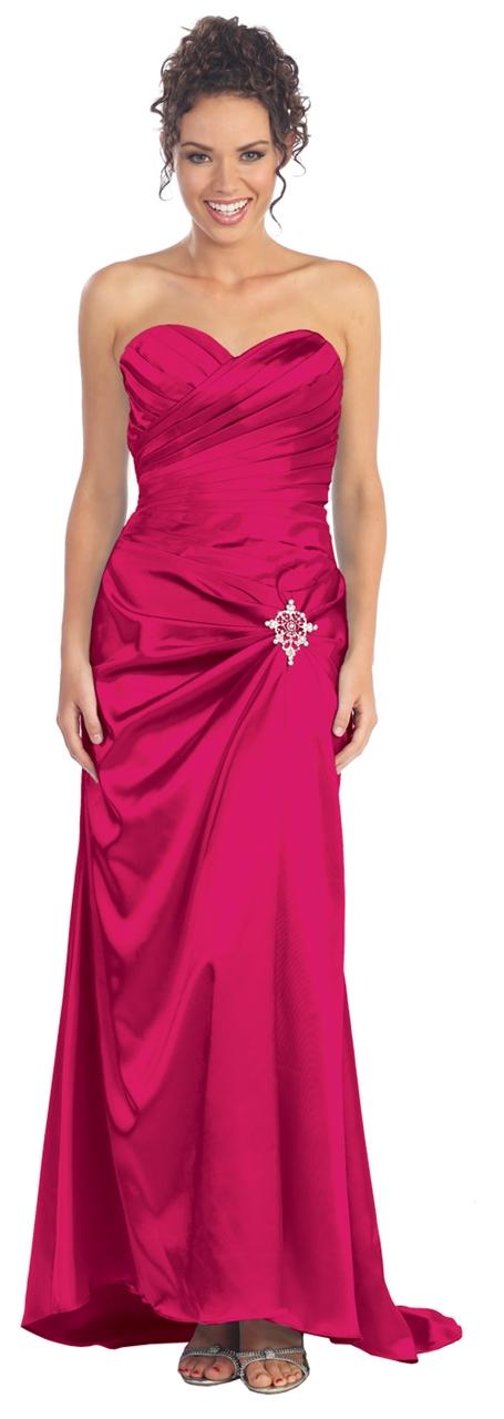 Elizabeth K - Spliced Ruching Charmeuse Gown Gl1019