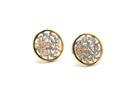 Tresor Collection - Signature Logo Earring In 15mm With Diamond In 18k Yellow Gold