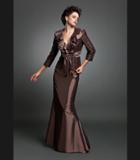 Daymor Couture - Ruffled V-neck Mermaid Dress 215
