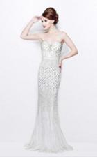 Primavera Couture - Sequined Sweetheart Long Sheath Gown 1527