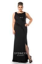 Sydney's Closet - Sc7157 Plus Size Dress In Black/black