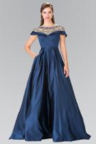 Elizabeth K - Sheer Embellished Neckline Evening Gown Gl2215