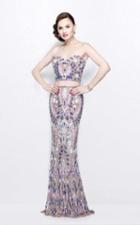 Primavera Couture - Vibrant Two-piece Strapless Sweetheart Sheath Gown 1884
