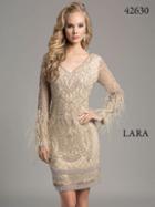 Lara Dresses - Interesting Cocktail Dress With Fringed Sleeves 42630