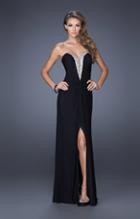 La Femme - 19679 Plunging Jeweled Sweetheart Gown