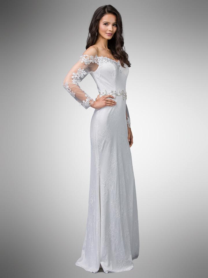 Dancing Queen - 2 Off Shoulder Illusion Long Sleeve Sheath Dress