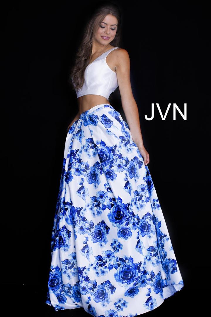 Jovani - Jvn60043 Two Piece Floral Print A-line Dress