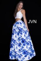 Jovani - Jvn60043 Two Piece Floral Print A-line Dress