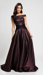 Terani Evening - 1723e4265 Glossy Shine Off Shoulder Evening Gown