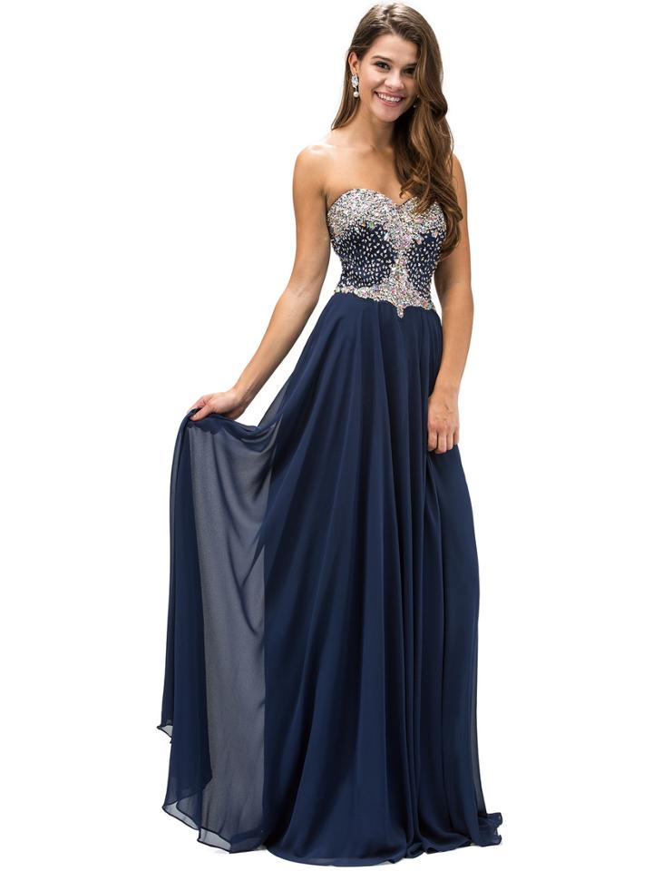 Dancing Queen - Mesmerizing Jewel-encrusted Strapless Sweetheart A-line Dress 9314