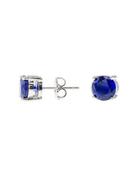 Cz By Kenneth Jay Lane - Blue Sapphire Luxe Round Stud