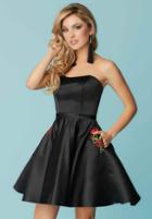 Tiffany Homecoming - 27178 Floral Embroidered Satin A-line Dress