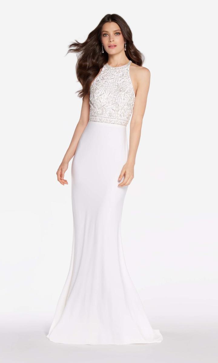Alyce Paris - 60023 High Halter Floral Beaded Strappy Sheath Gown