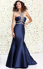 Shail K - Exceptional Mermaid Mikado Gown With An Ornate Necklace Strap 4032