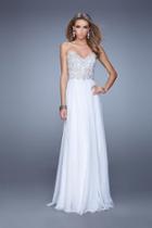 La Femme - 20888 Bead Embroidered Chiffon A-line Dress