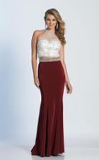 Dave & Johnny - A4881 Two Piece Illusion Halter Sheath Dress